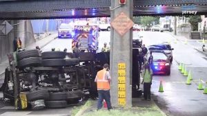 New Jersey Transit Rail Bridge Struck by Truck in Hawthorne