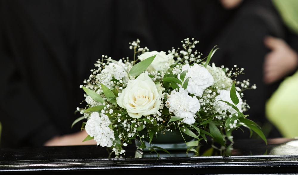 flowers at a funeral